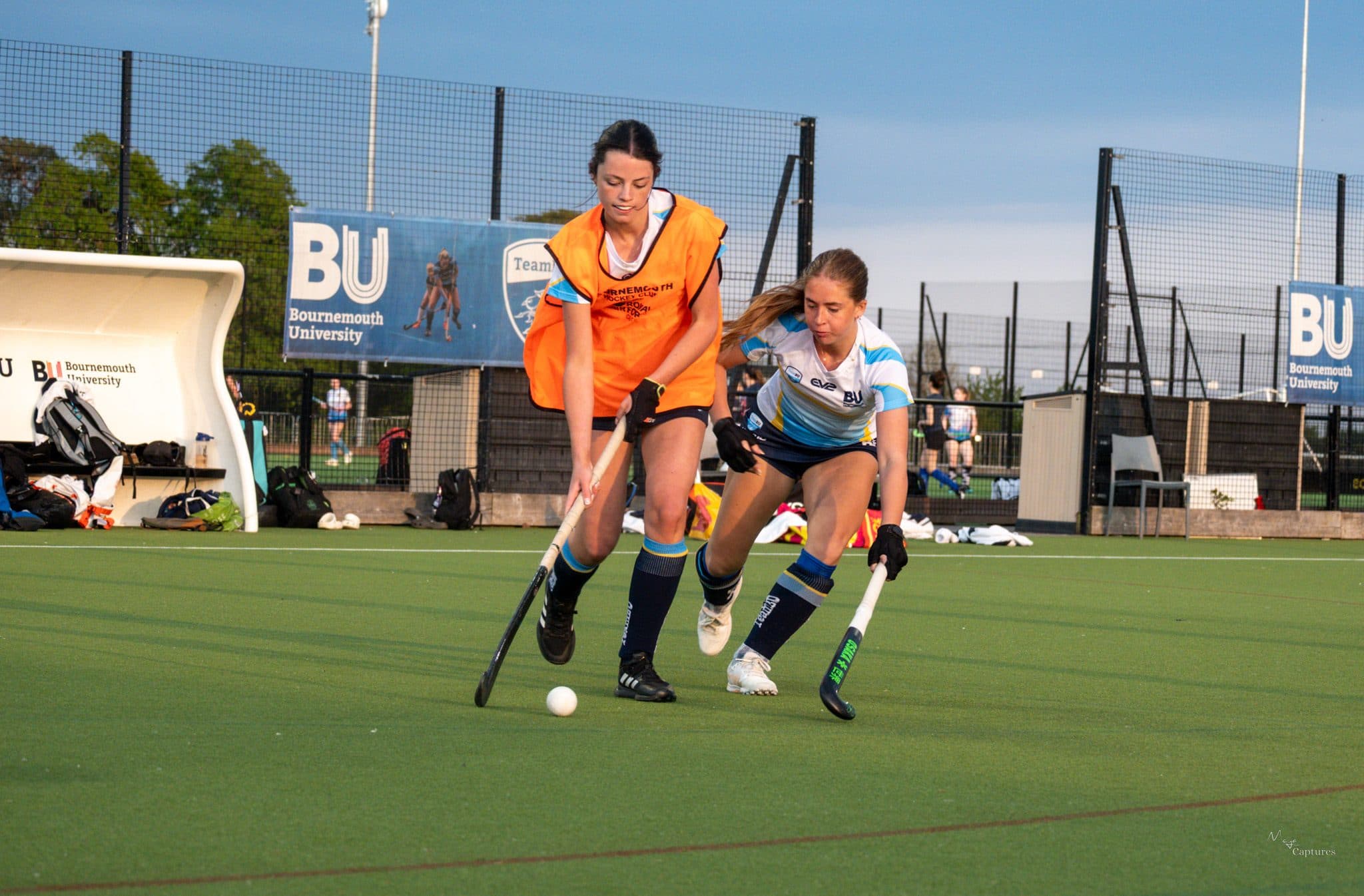 Bournemouth University Women's Hockey 1s in action, photographed by Megan Farrer