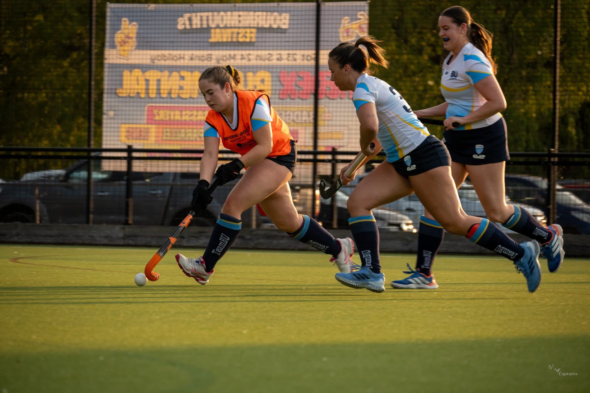 Bournemouth University Women's Hockey 1s in action, photographed by Megan Farrer
