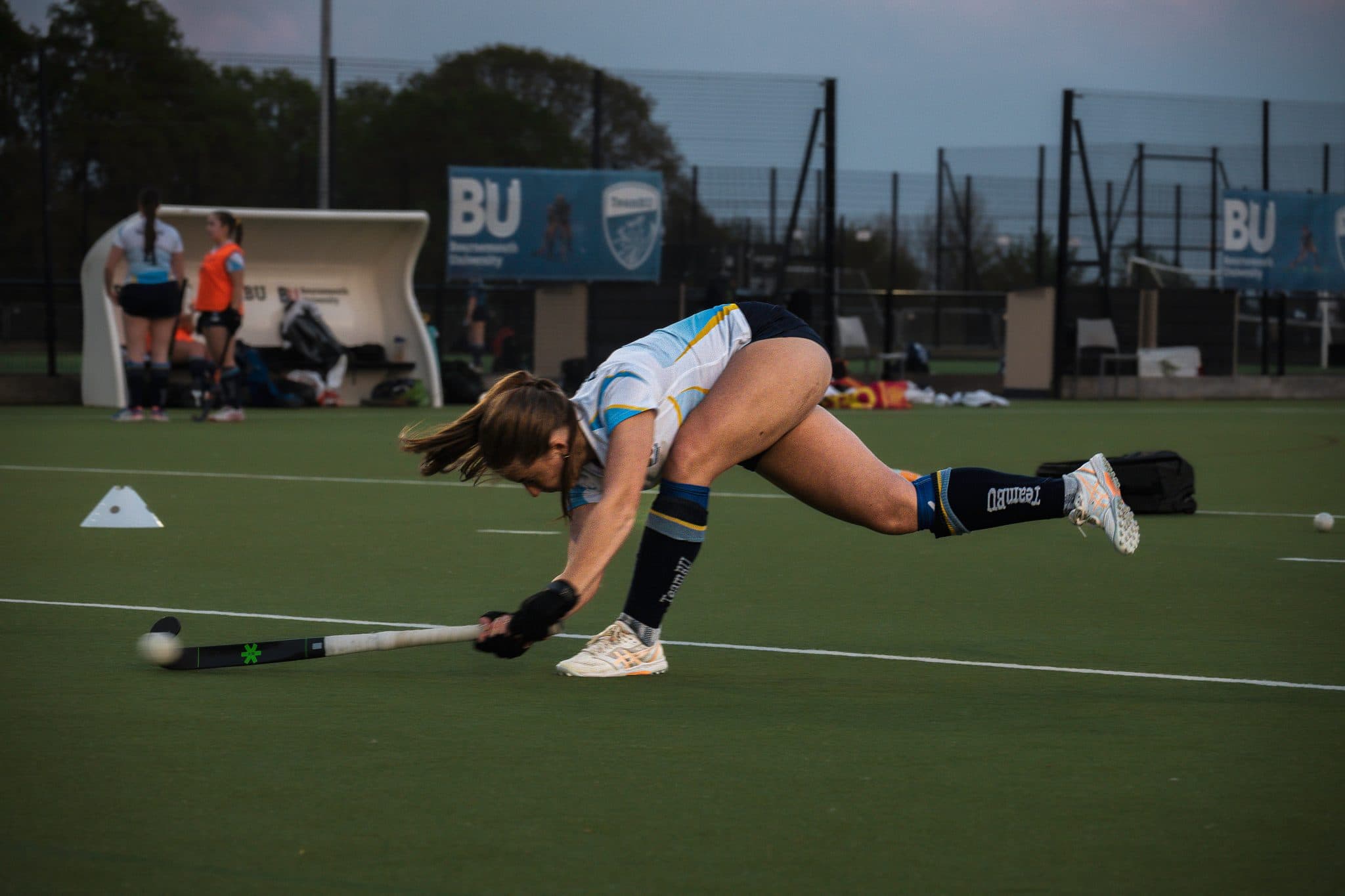 Bournemouth University Women's Hockey 1s in action, photographed by Megan Farrer