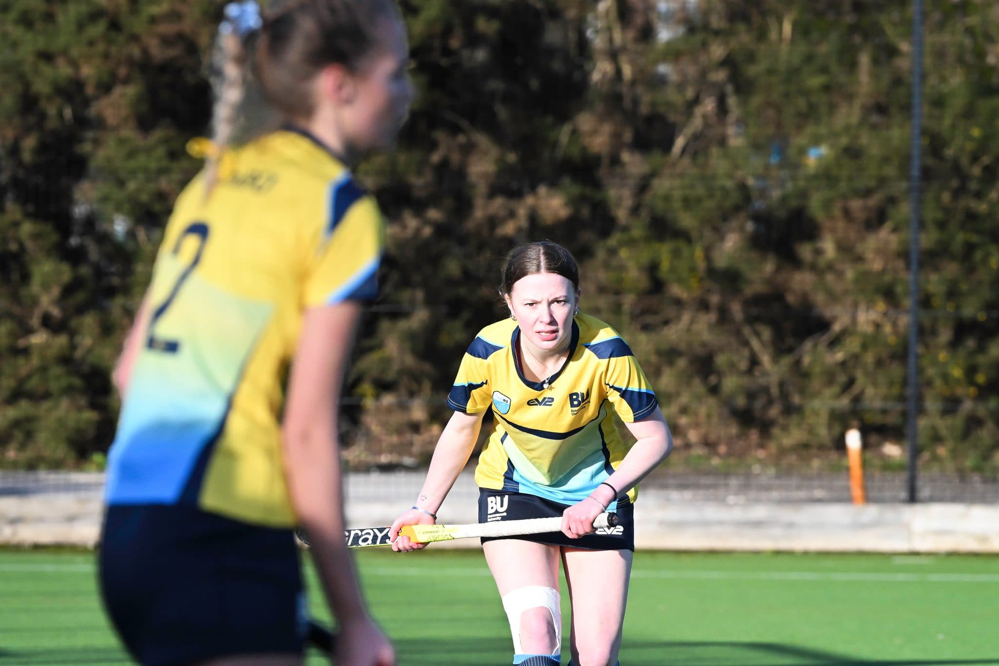 Bournemouth University Women's Hockey 3s in action, photographed by Megan Farrer
