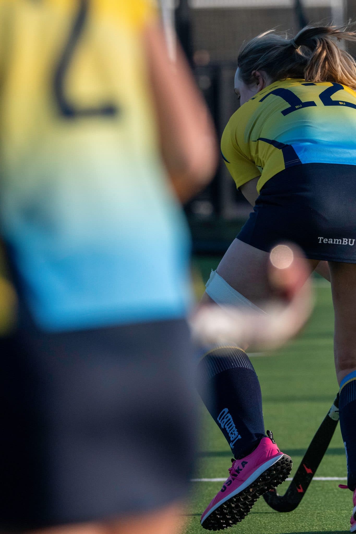 Bournemouth University Women's Hockey 3s in action, photographed by Megan Farrer