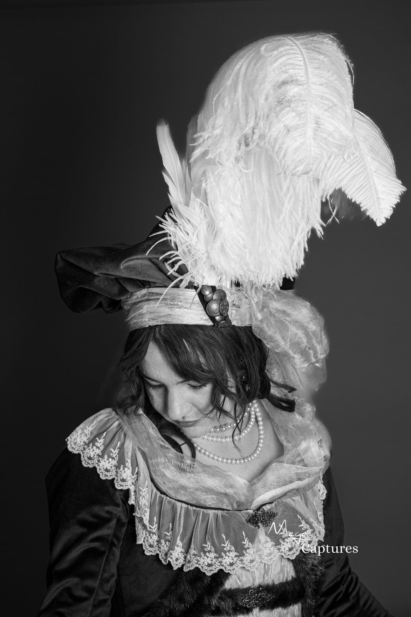 Costume portrait recreating Vigee Le Brun's Marie Antoinette, for designer Swe Garcia