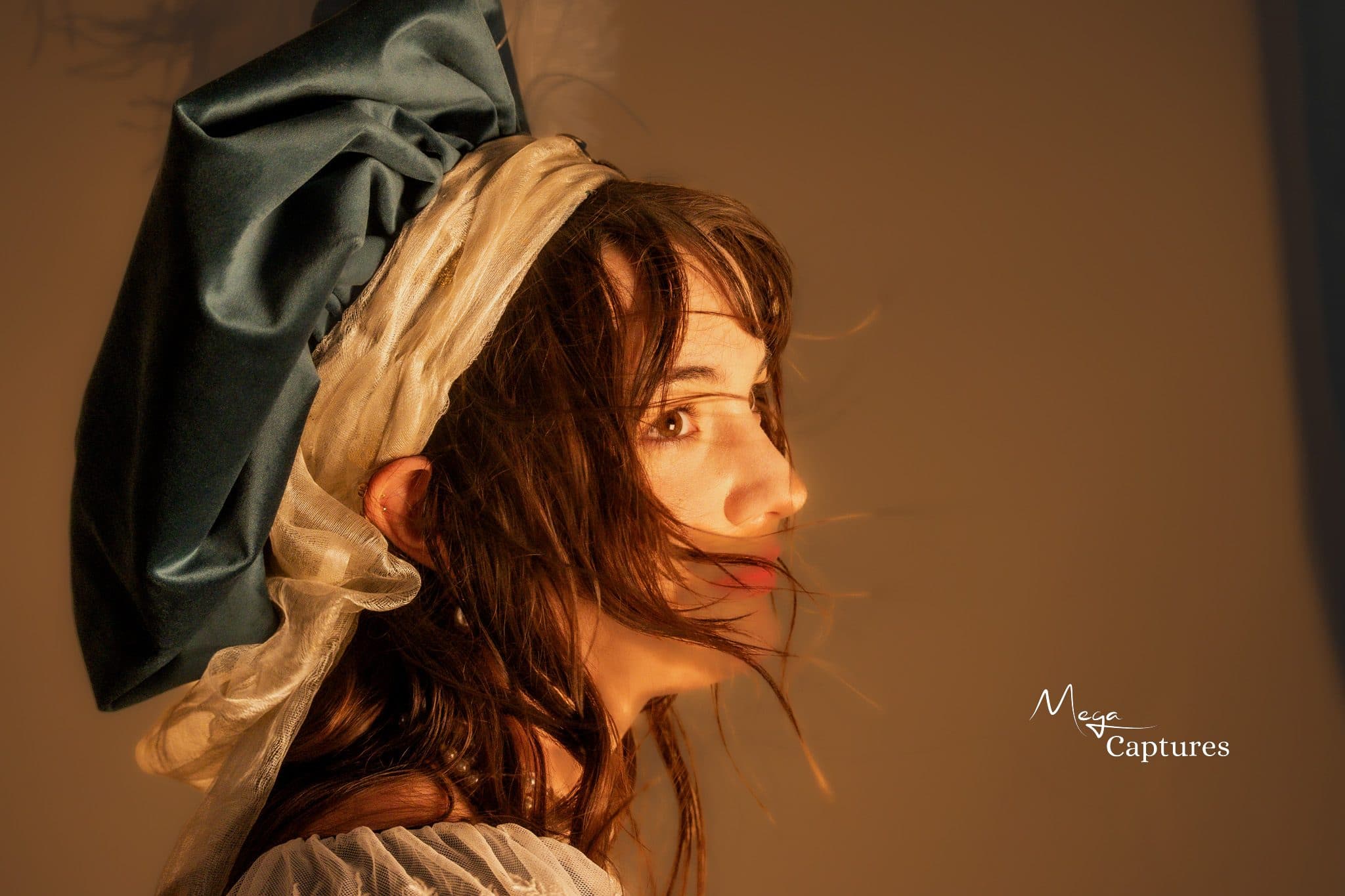 Costume portrait recreating Vigee Le Brun's Marie Antoinette, for designer Swe Garcia