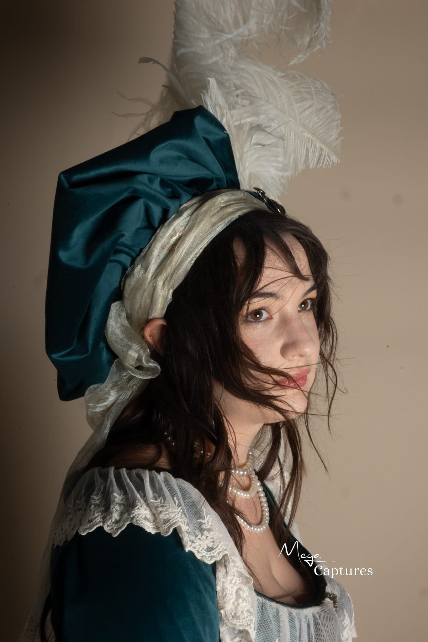Costume portrait recreating Vigee Le Brun's Marie Antoinette, for designer Swe Garcia