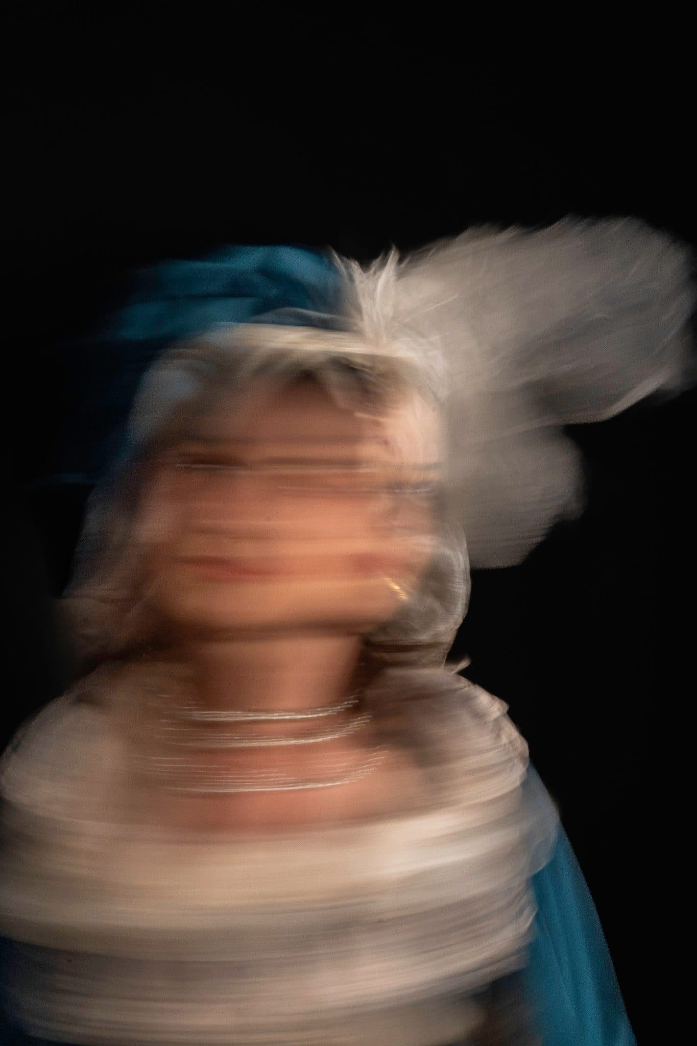 Costume portrait recreating Vigee Le Brun's Marie Antoinette, for designer Swe Garcia