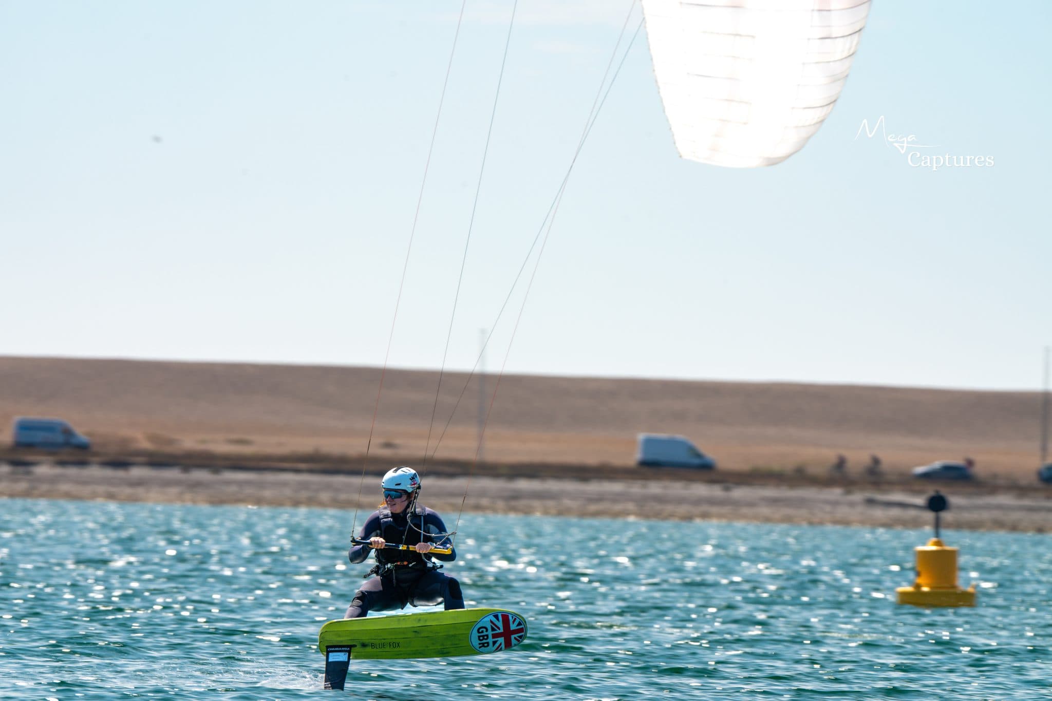 Kite foiling on the South Coast, photographed by Megan Farrer